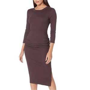MICHAEL STARS Christy Ribbed Midi Dress - Java